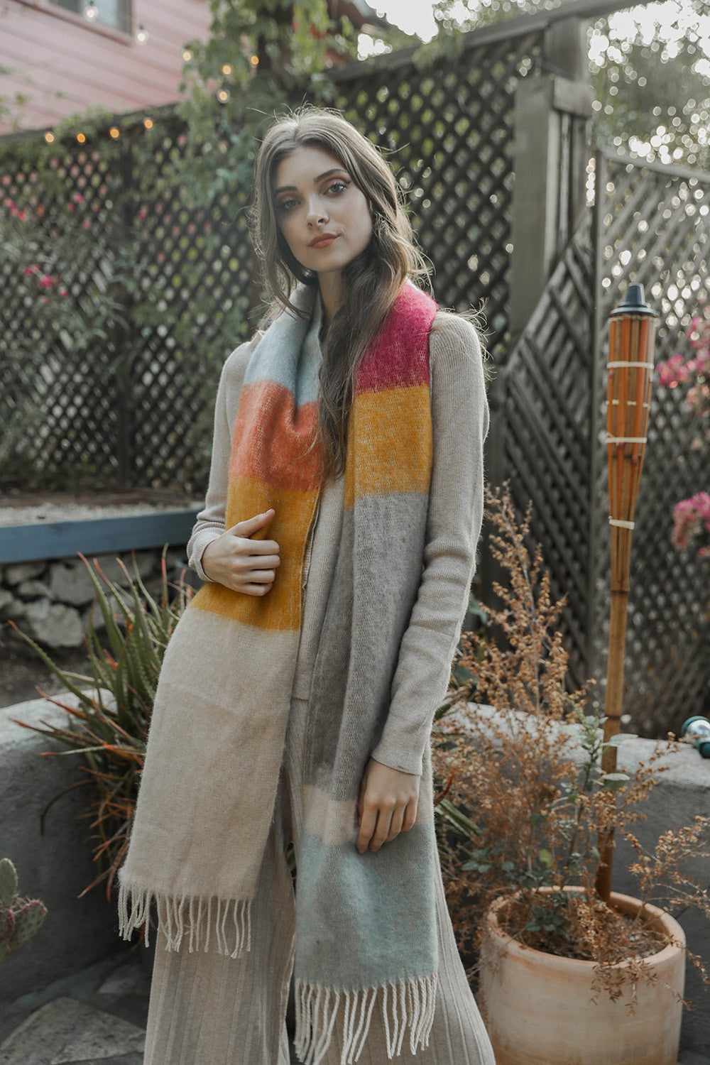 Patchwork Fringe Scarf