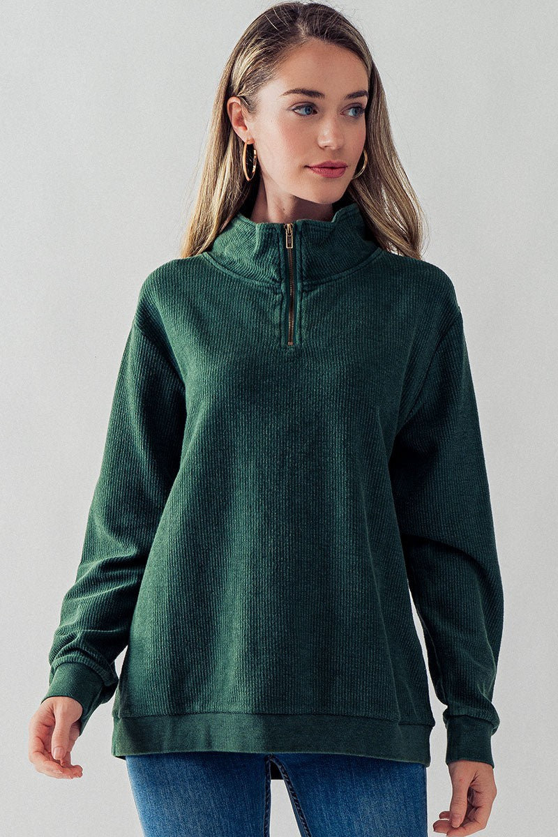 Vintage Washed Ribbed Sweatshirt
