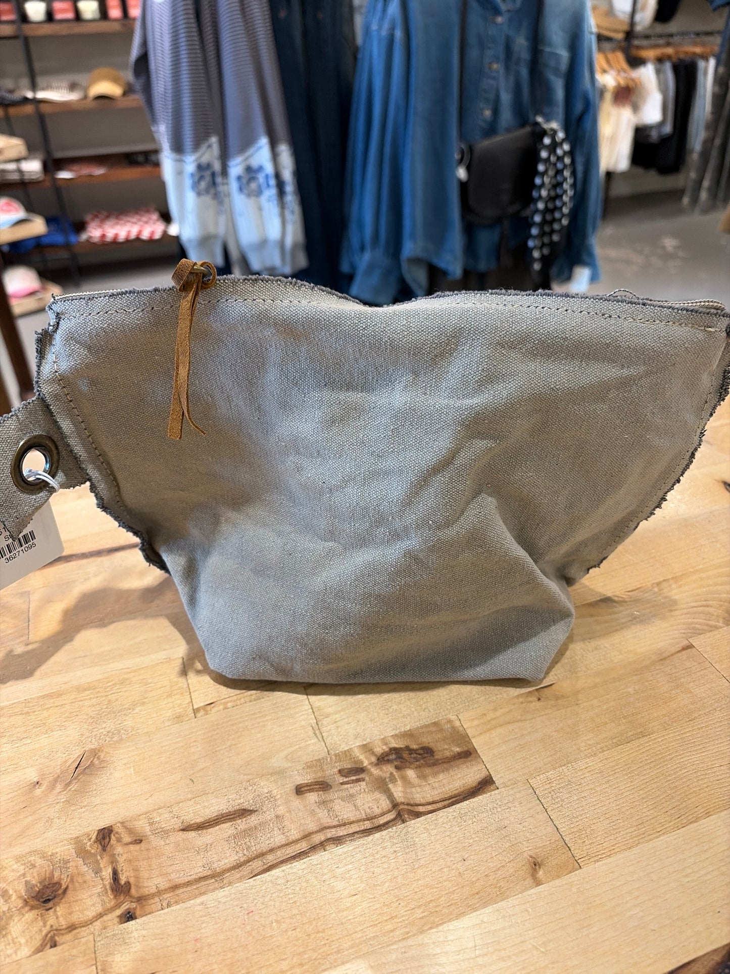 Washed Canvas Zip Bag
