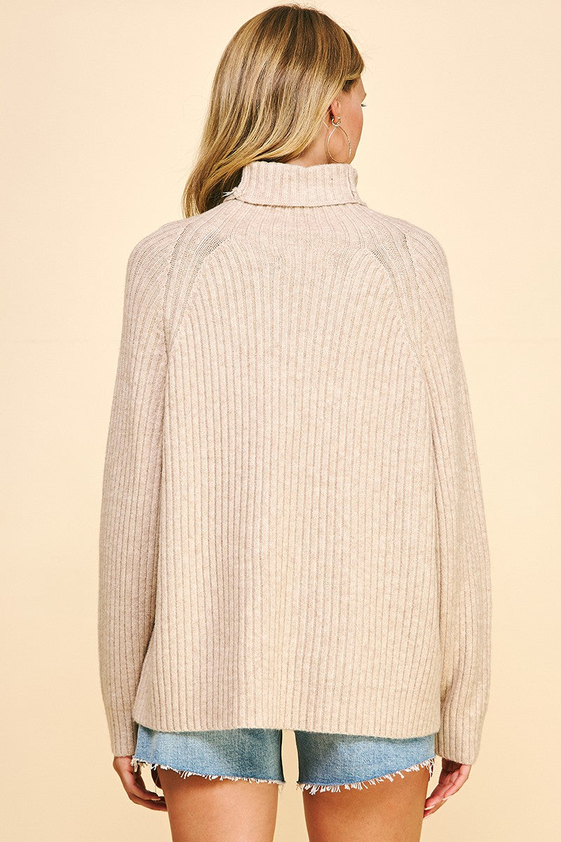 Ribbed Turtle Neck Sweater