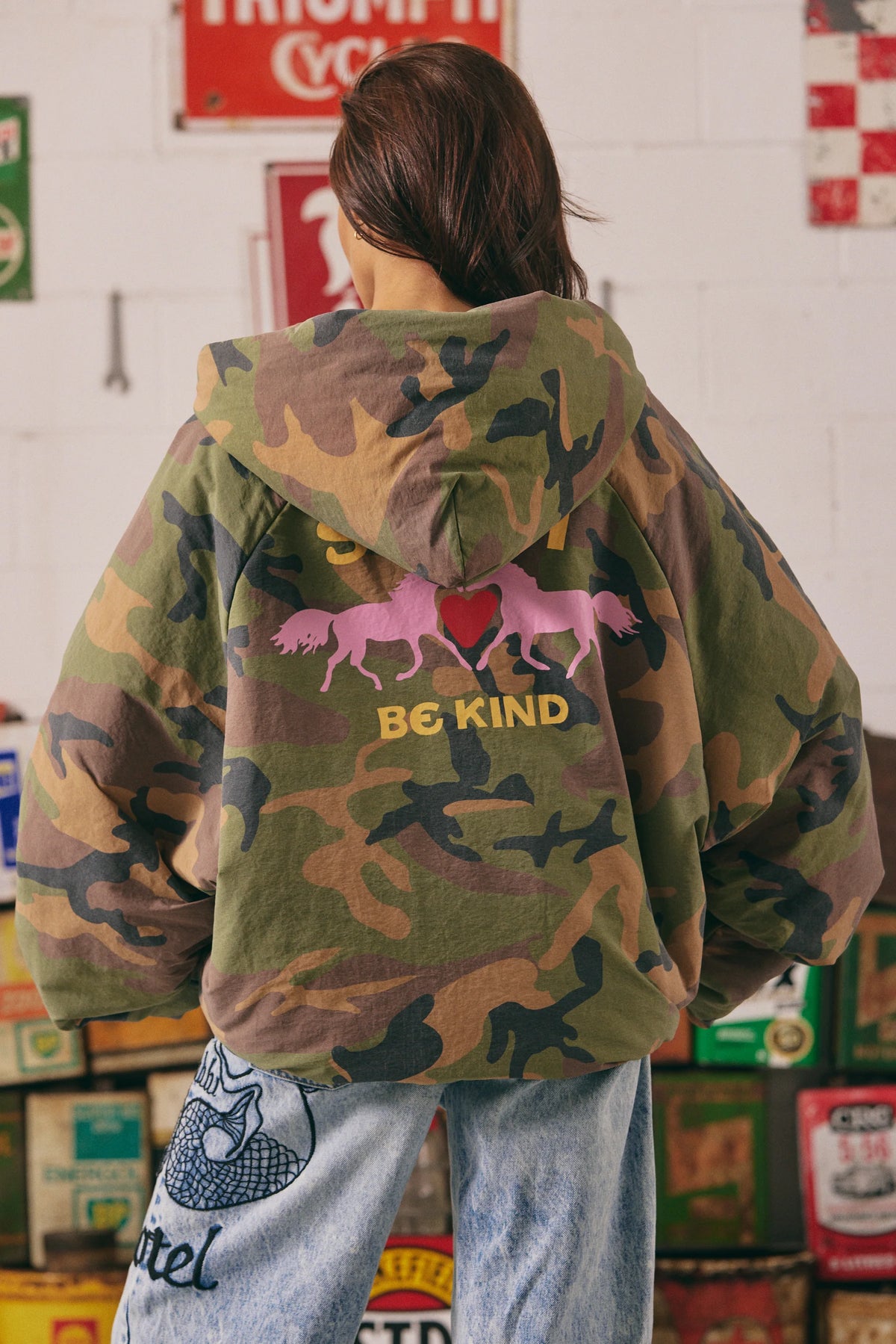Be Kind Bomber Jacket Camo