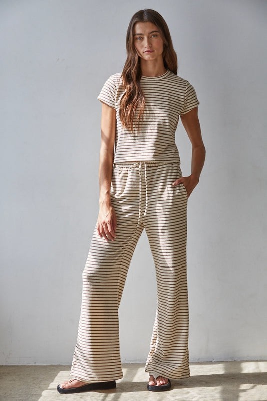 Cotton Striped Flare Pant