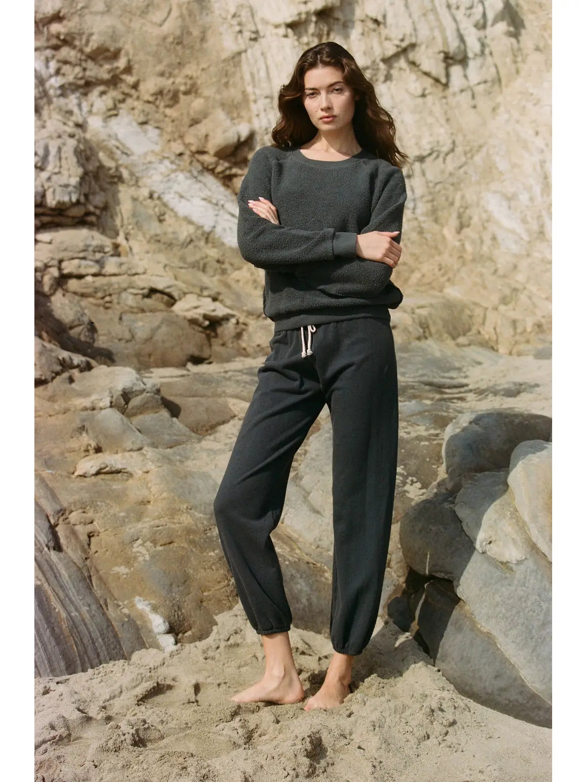 Cotton Upside Down Washed Pullover