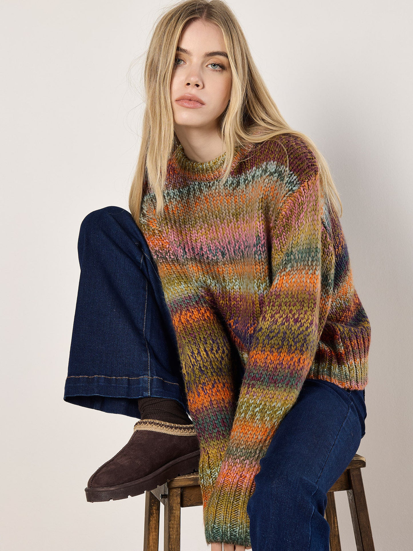 Chunky Knit Multi Color Sweater