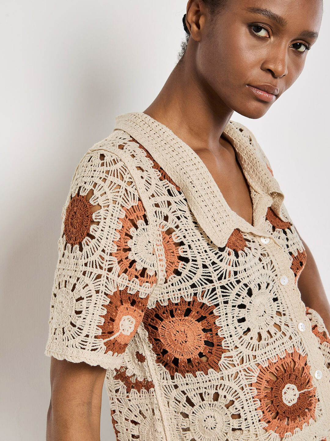Crochet Squares Collar Top