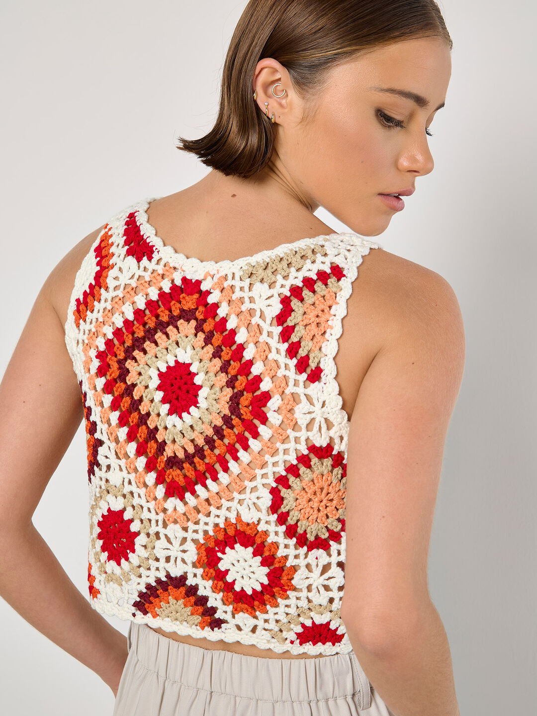 Diamond Crochet Vest Top