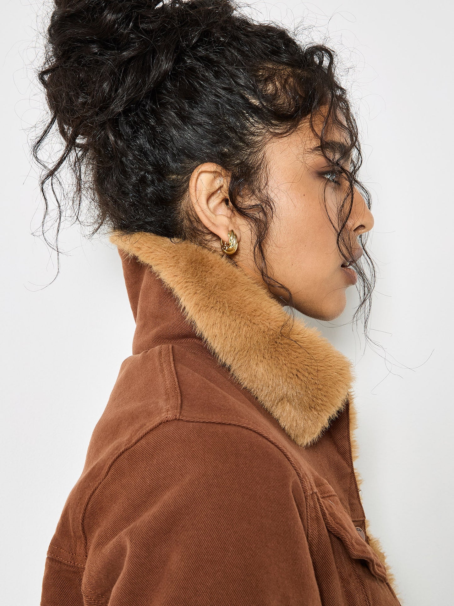 Faux Fur Lined Denim Jacket