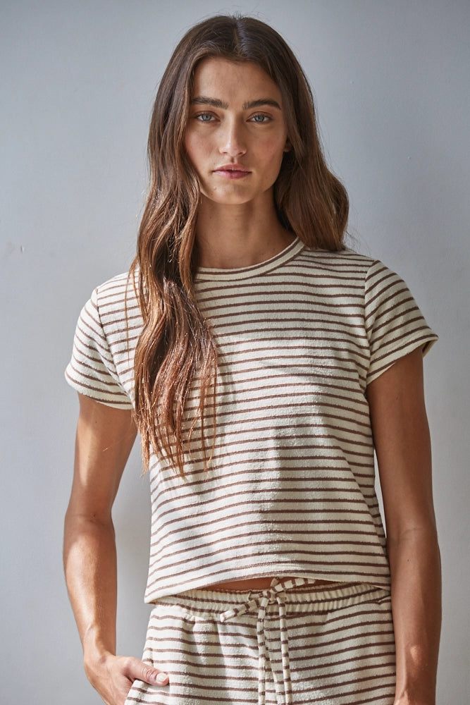 Cotton Striped SS Top