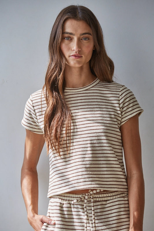 Cotton Striped SS Top