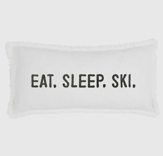 Eat Sleep Ski Lumbar Pillow