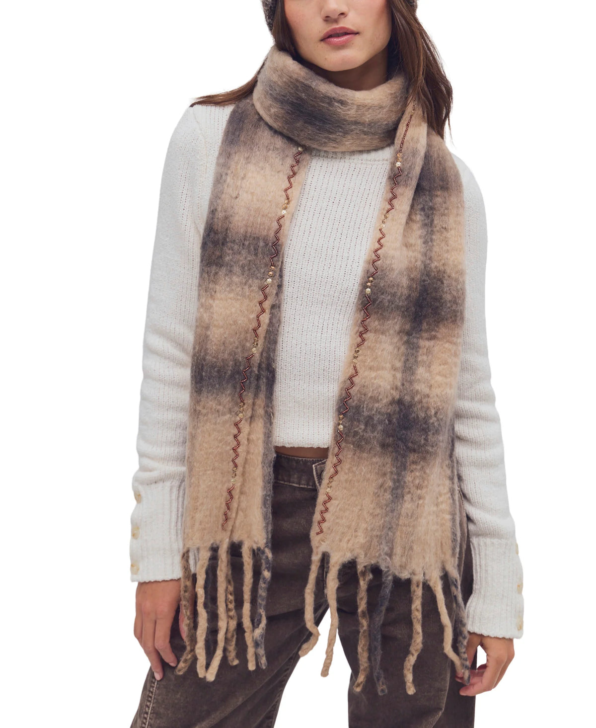 Highland Plaid Skinny Scarf