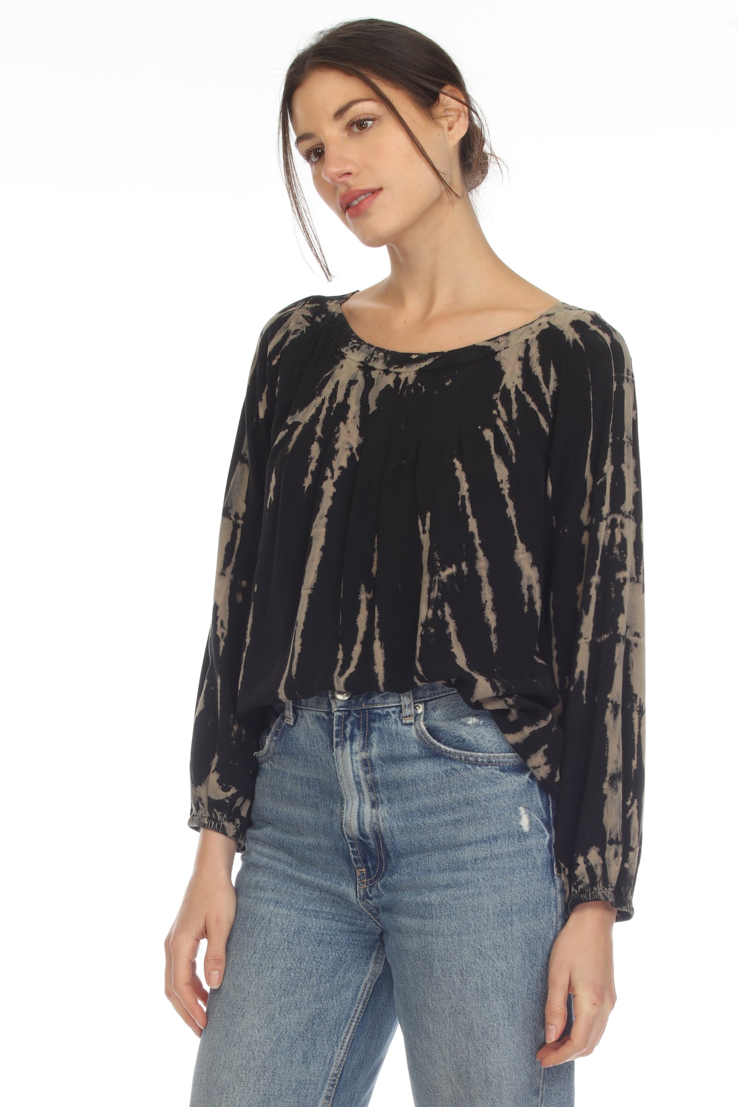 Bateau Pleated Elbow Top