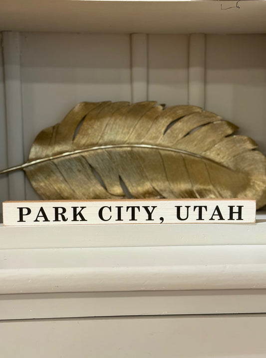 Park City, Utah Sign White/ Black