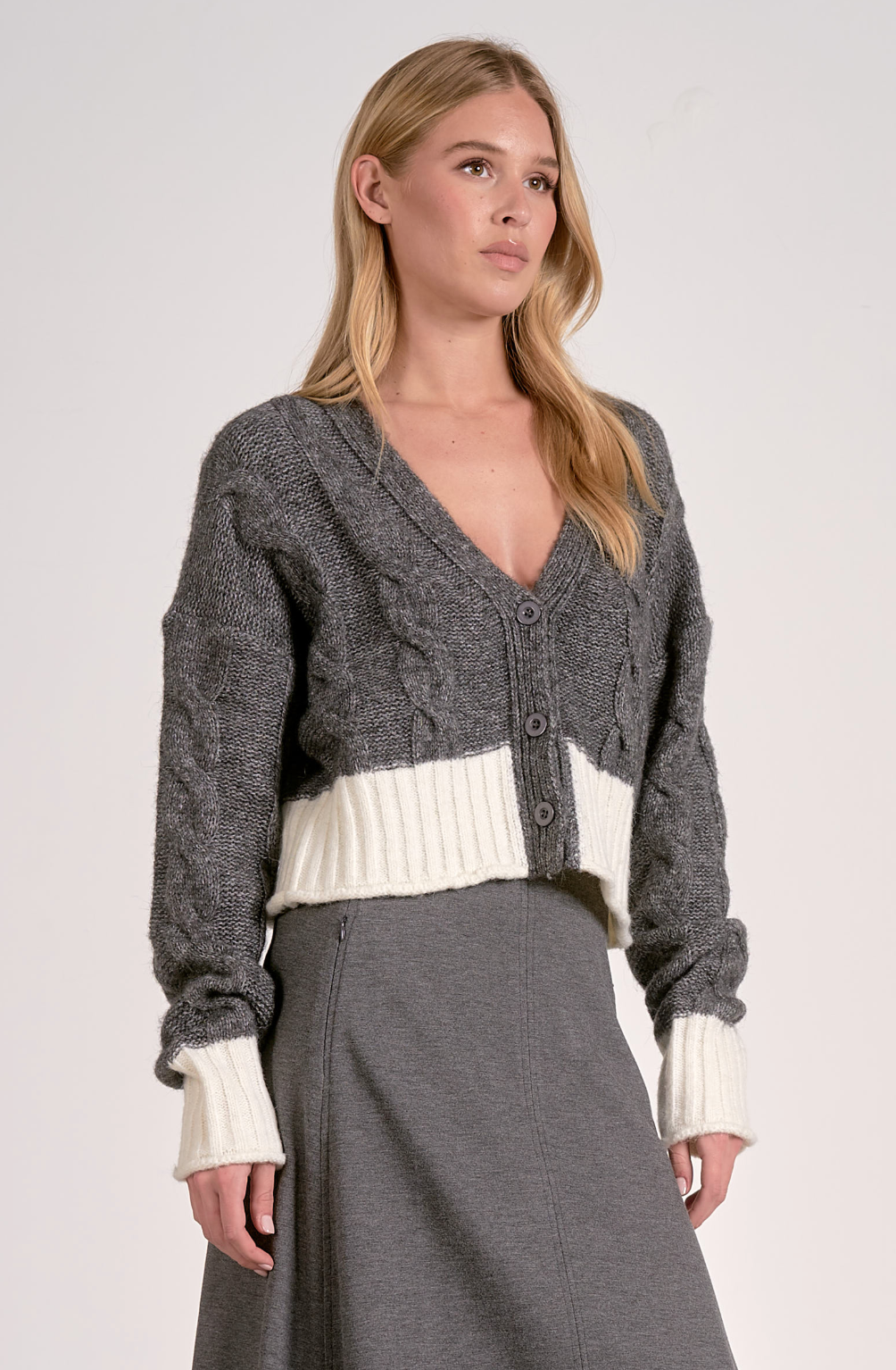 Colorblock Cardigan Sweater