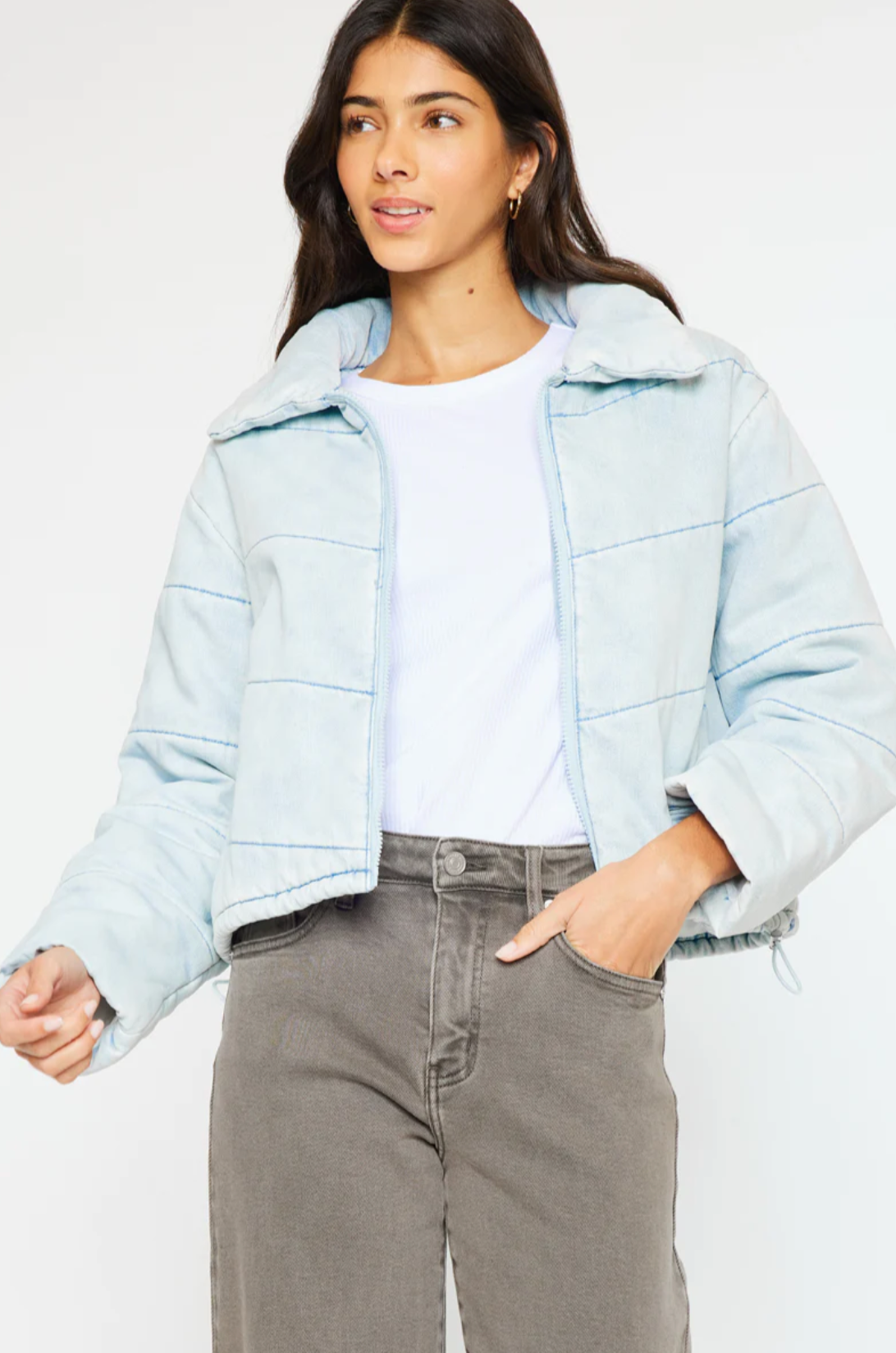 Luciana Denim Puffer Jacket