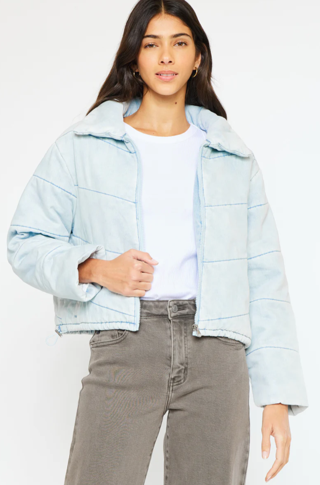 Luciana Denim Puffer Jacket