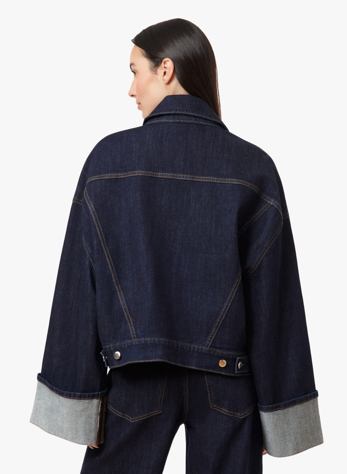 Cuffed Denim Trucker Jacket