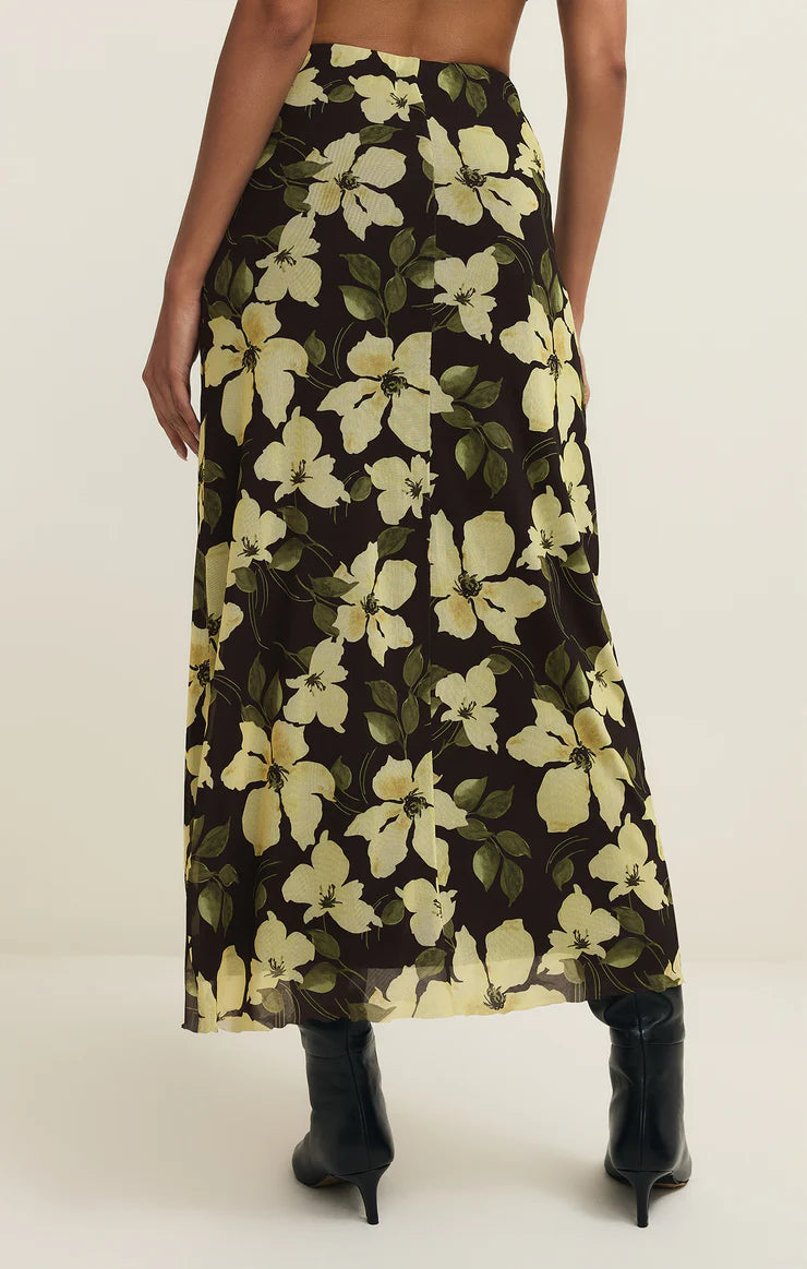 Eda Ren Floral Mesh Maxi Skirt