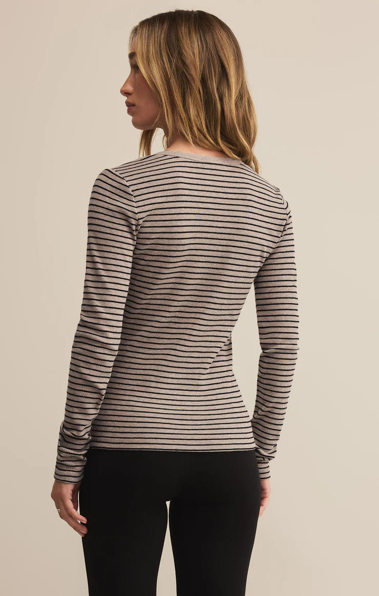 Stella Striped Modal Rib Henley