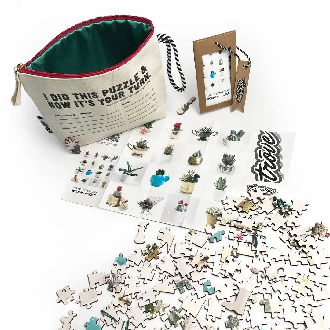 Wooden Puzzle in Pouch