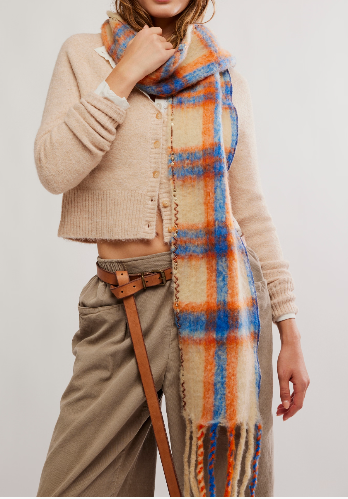 Highland Plaid Skinny Scarf