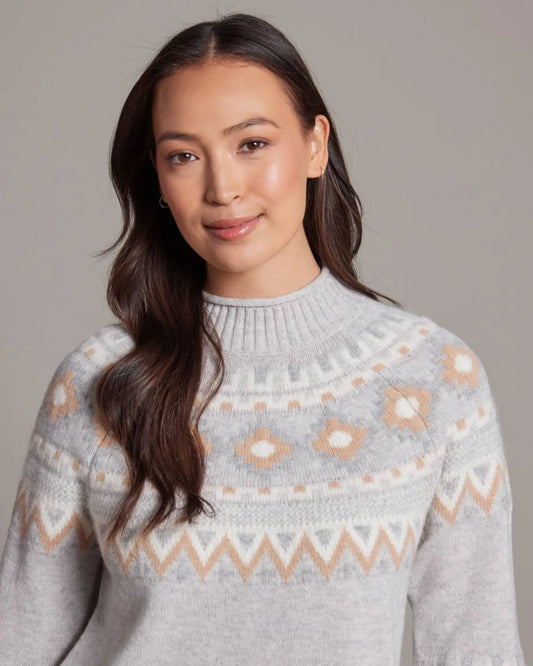 100% Merino Vail Fair Isle Mock Neck
