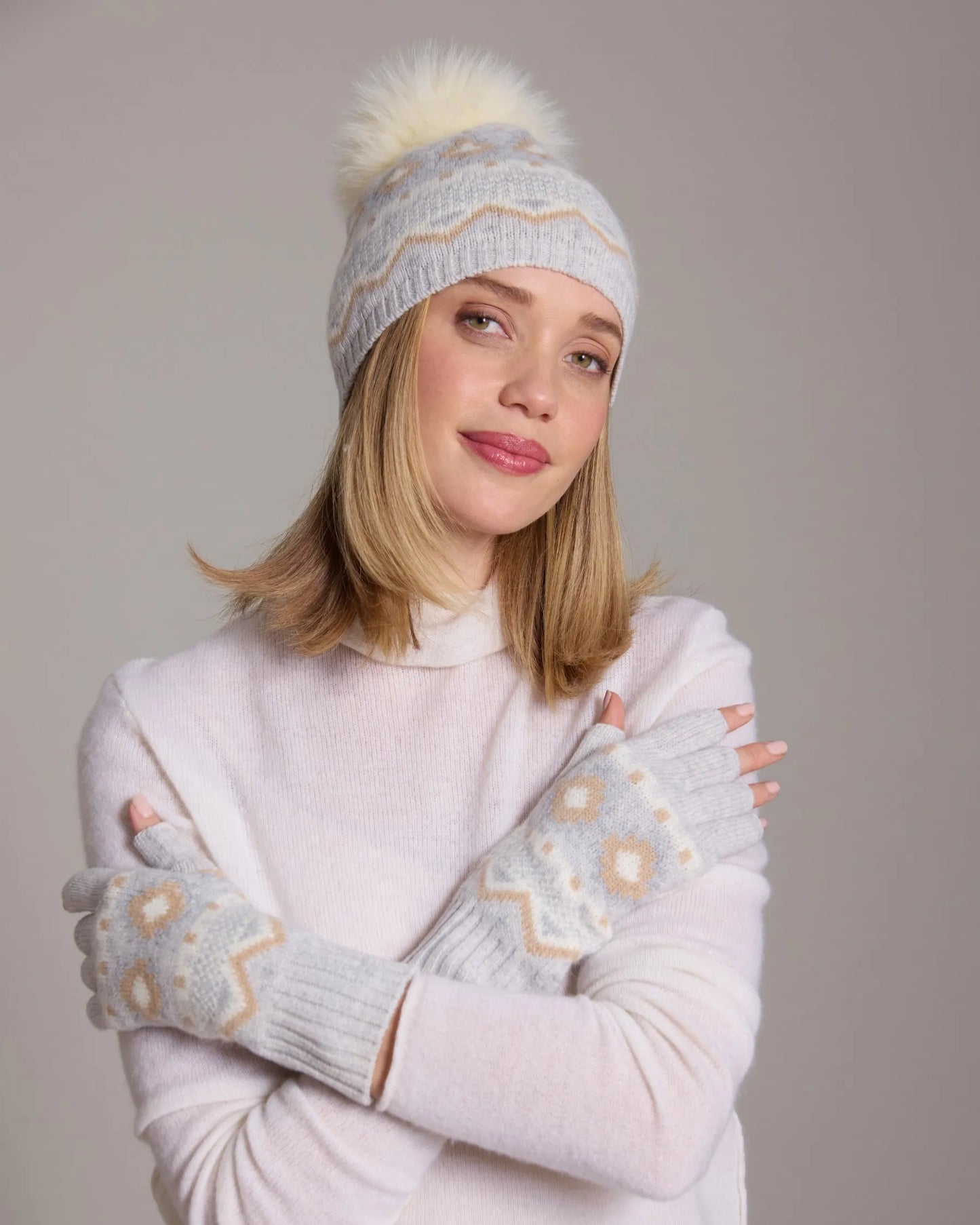 100% Merino Vail Fair Isle Fingerless Glove