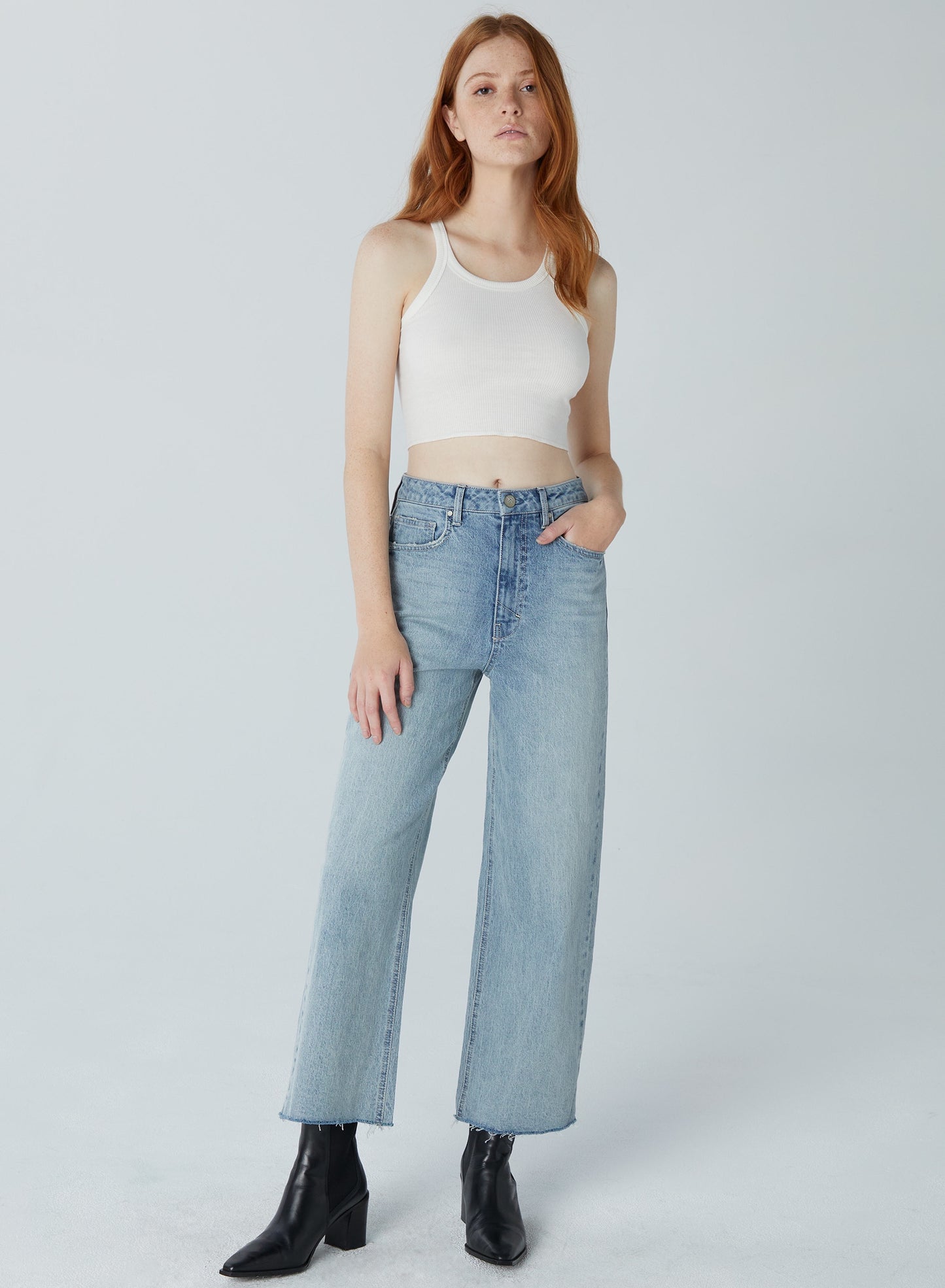 Noemi Trip Wide Leg Crop in Brisk