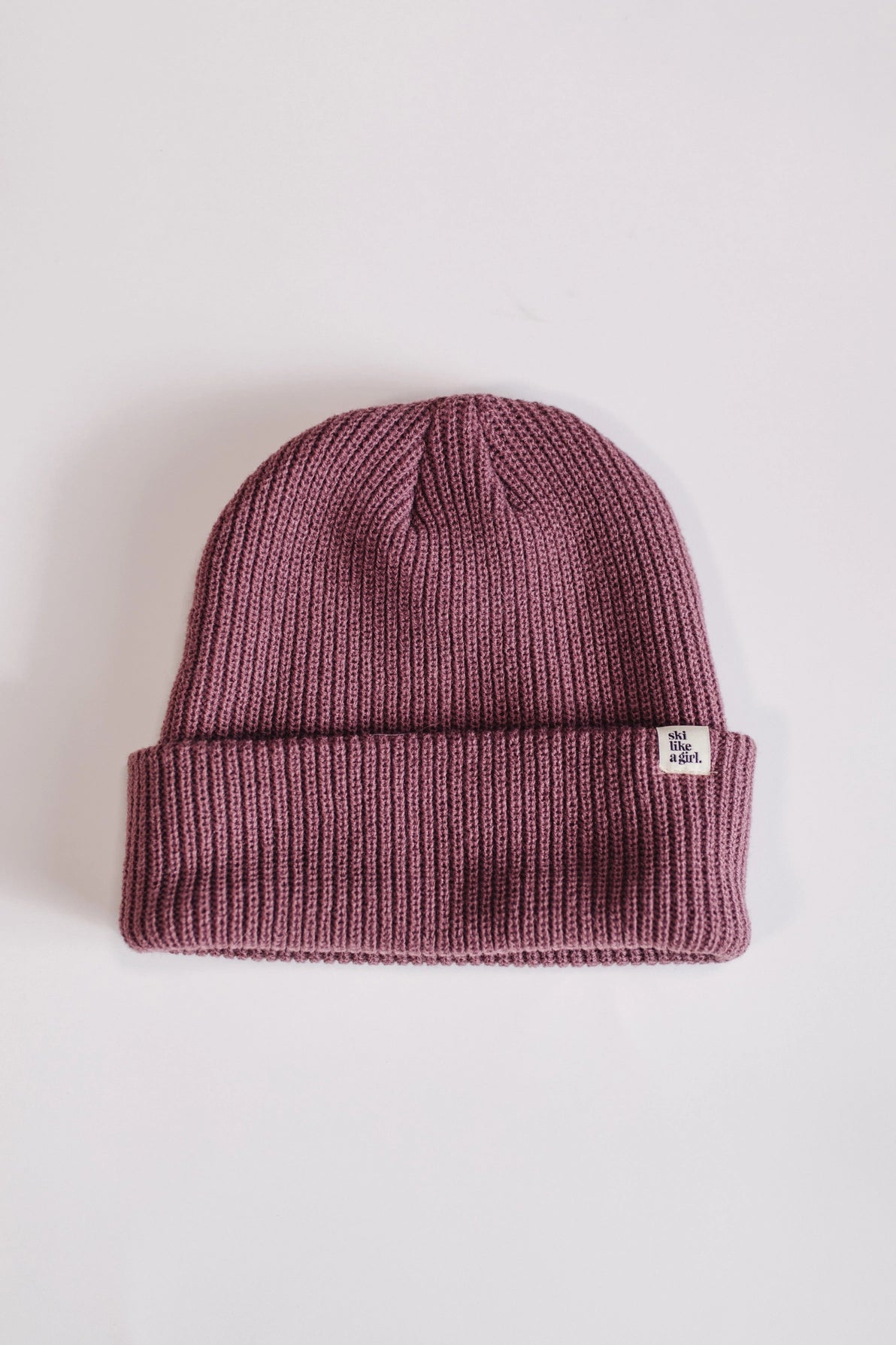 Ski Like a Girl Knit Tag Beanie