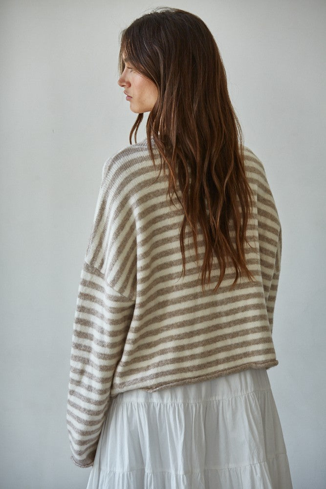 Striped Buttondown Cardigan