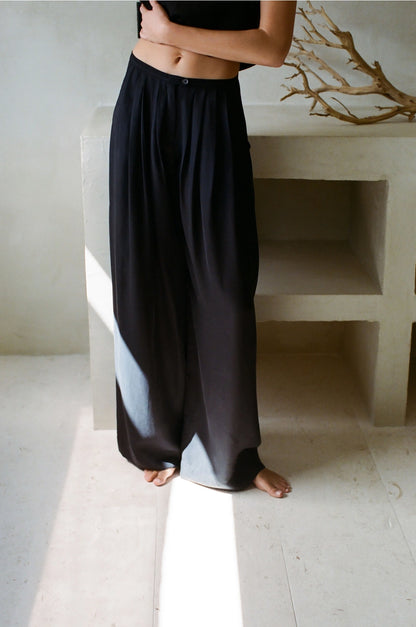 Cupro Wide Leg Pants