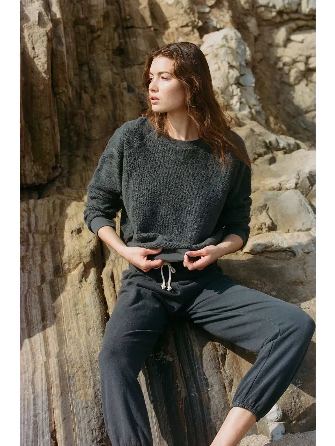 Cotton Upside Down Washed Pullover