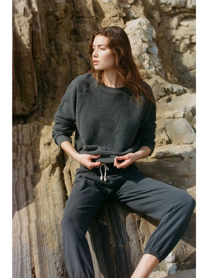 Cotton Upside Down Washed Pullover