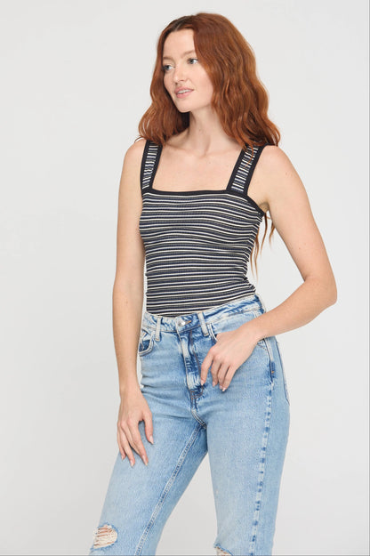 Bianca Striped Rib Tank