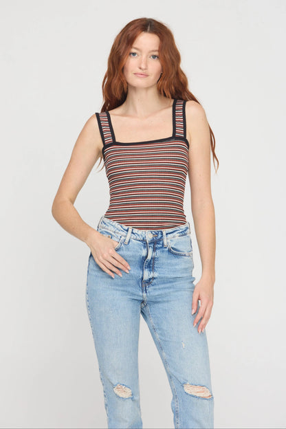 Bianca Striped Rib Tank