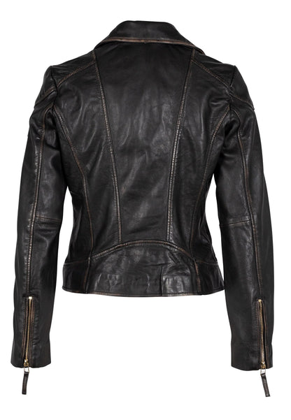 Olivia RF Leather Jacket,Vintage Black