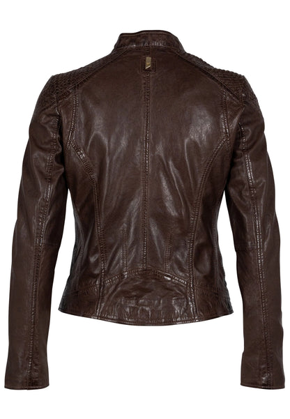 Alisah RF Leather Jacket, Dark Brown