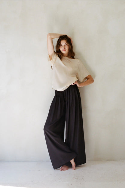 Cupro Wide Leg Pants