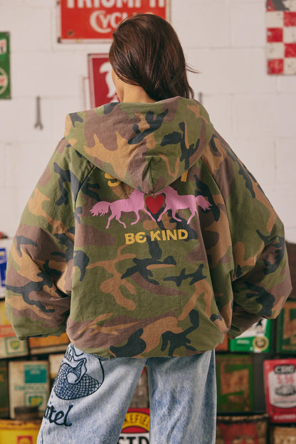 Be Kind Bomber Jacket Camo