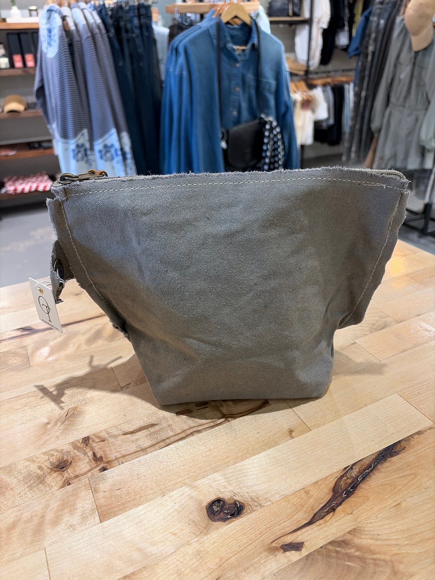 Washed Canvas Zip Bag