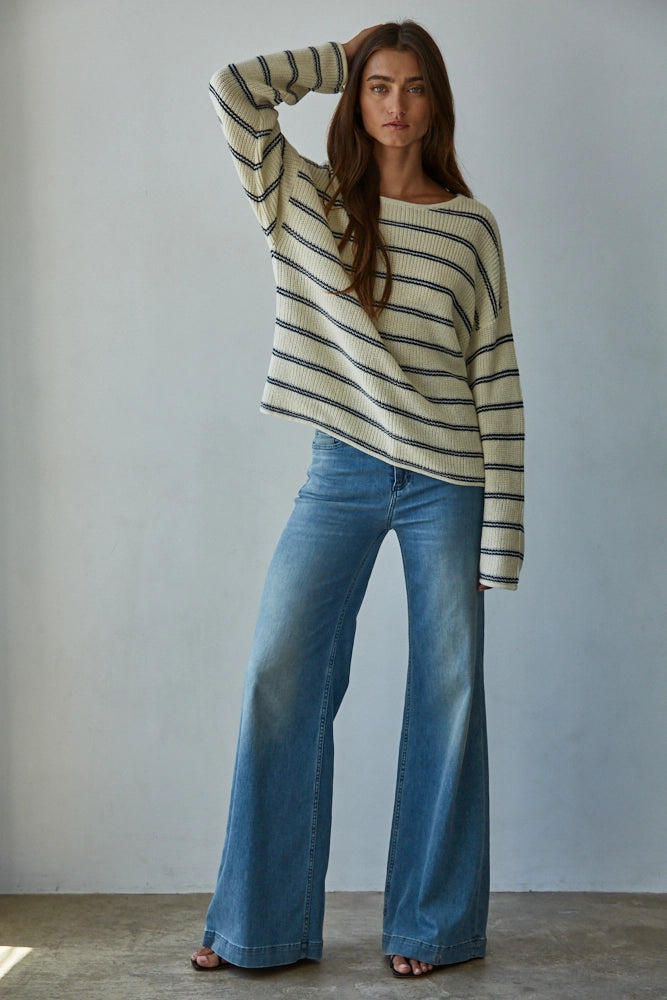Ramie Cotton Striped Top