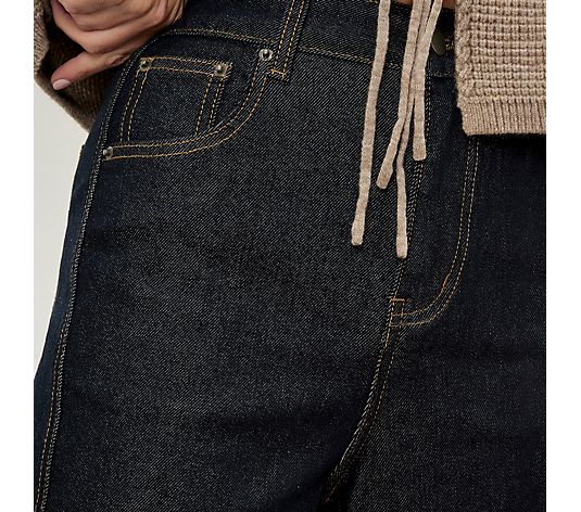 Aiko Raw Displaced Seam Barrel Jean