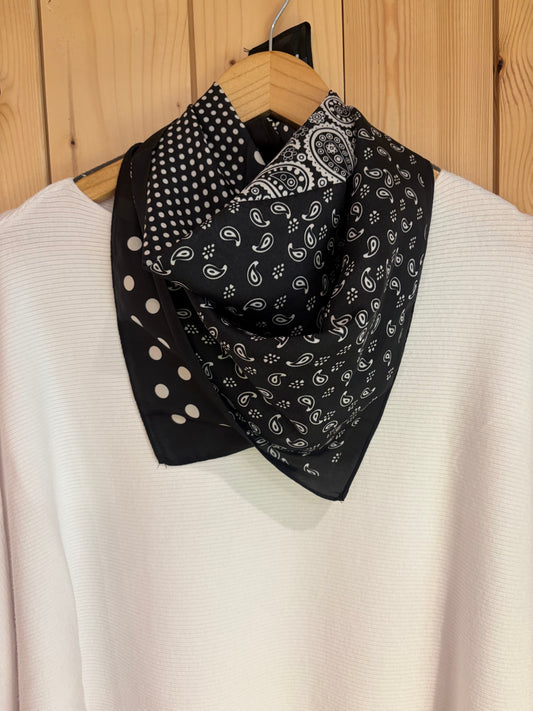 Medium Paisley/Polka Dot Scarf
