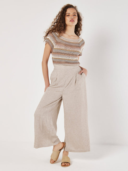 Hand-Crocheted Stripes Crop Top