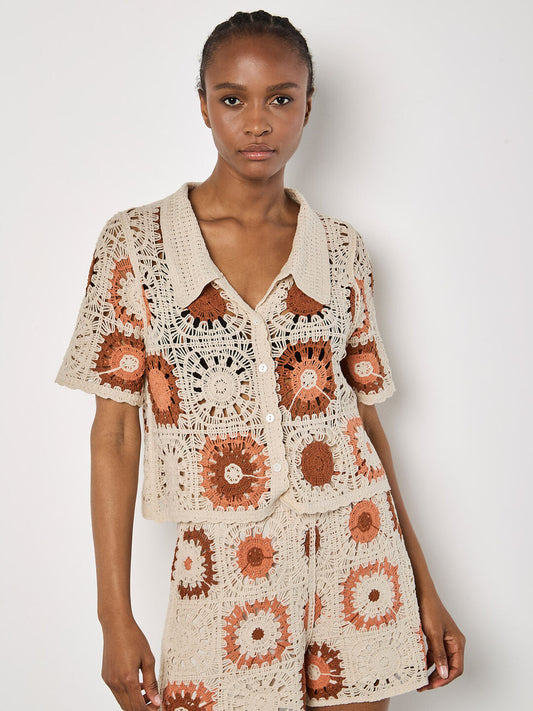 Crochet Squares Collar Top