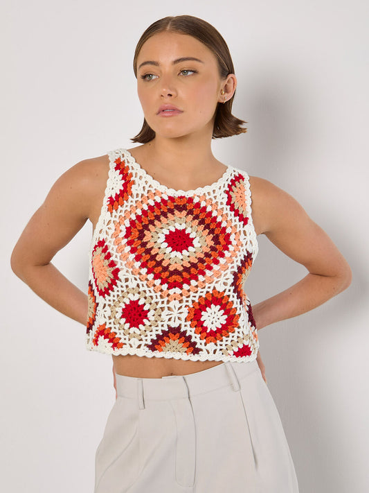 Diamond Crochet Vest Top
