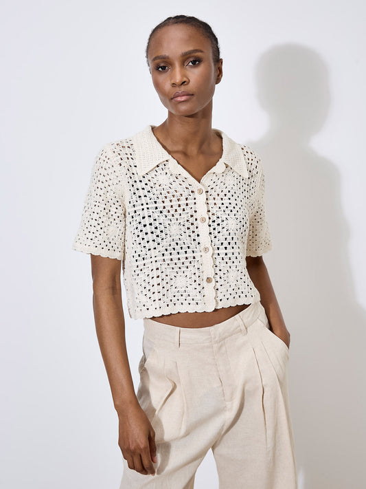 Floral Cotton Crochet Top