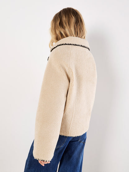 Blanket Stitch Teddy Borg Jacket