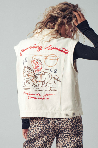 Western Sunset Embroidered Vest