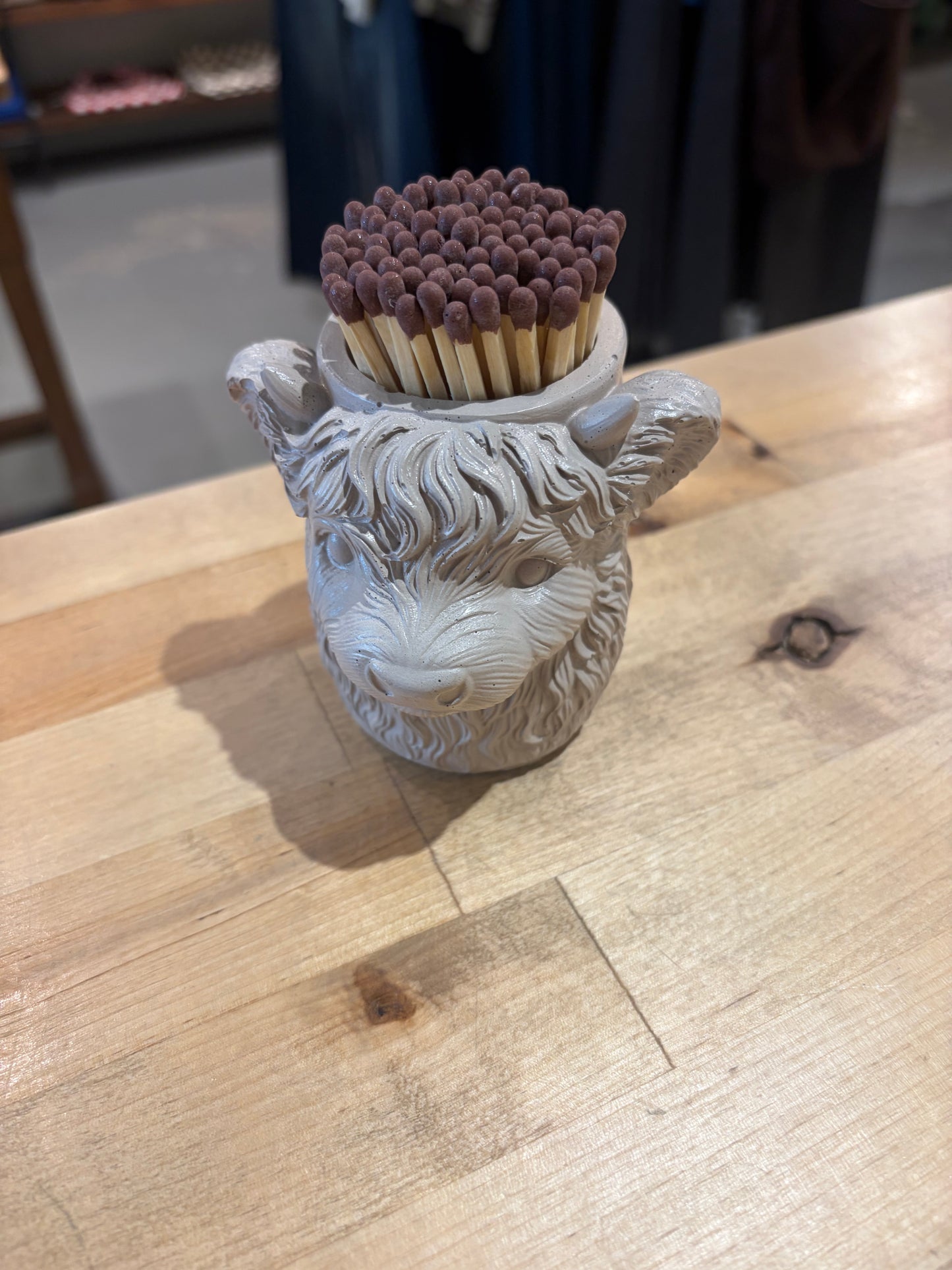 Highland Cow Match Holder